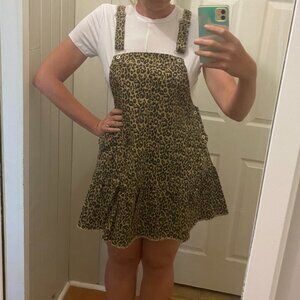 Denim Cheetah Overall Dress